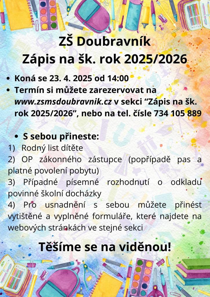 zápis do první třídy